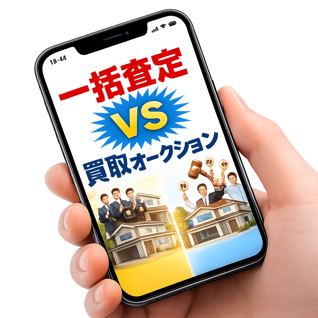 一括査定VS買取オークションスマホ画像