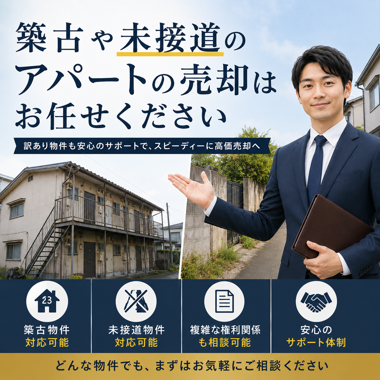 空室・築古物件、郊外物件でもお任せ