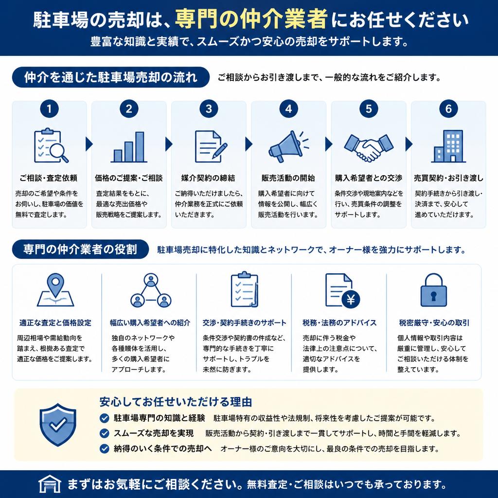 駐車場売却の仲介方法とは？