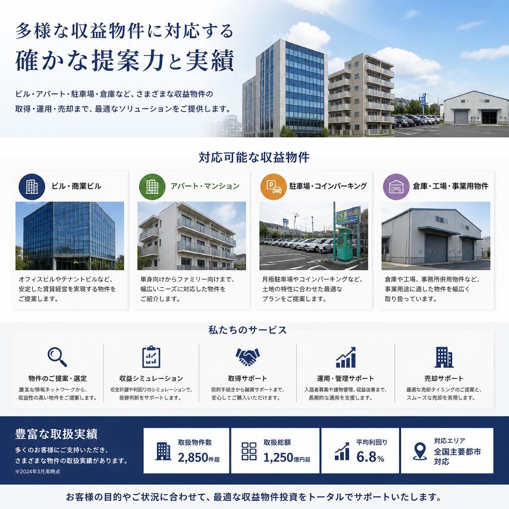 幅広い物件への対応