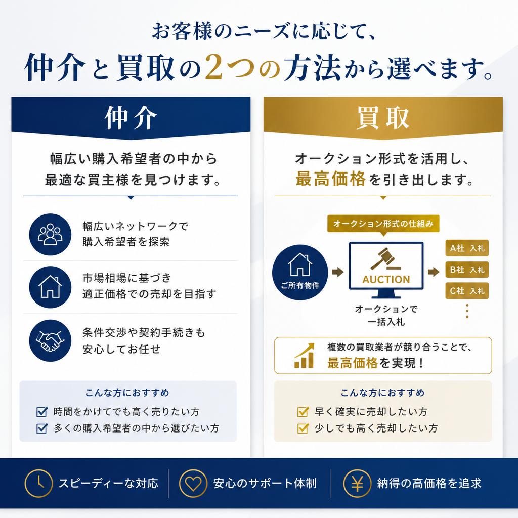 仲介と買取のAUC（オークション）