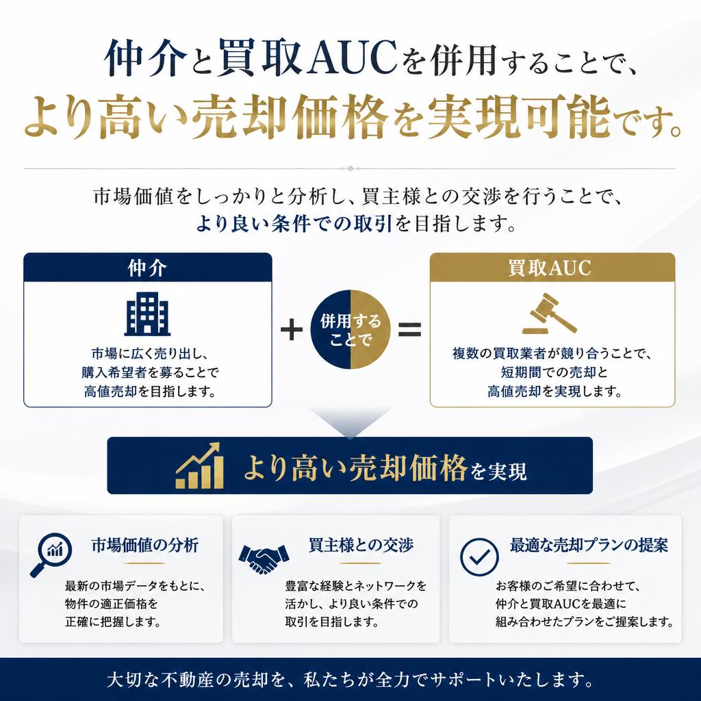 高値売却を実現する仲介と買取AUCとは？