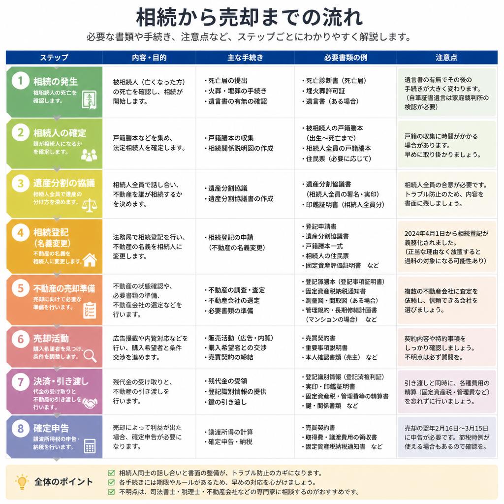 相続による不動産売却の流れ