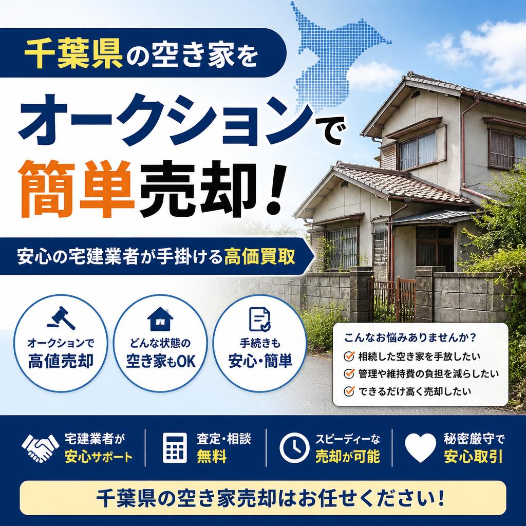 千葉県の空き家をオークションで簡単売却|宅建業者が運営で安心取引