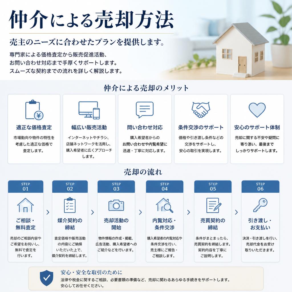 仲介のメリットと流れ