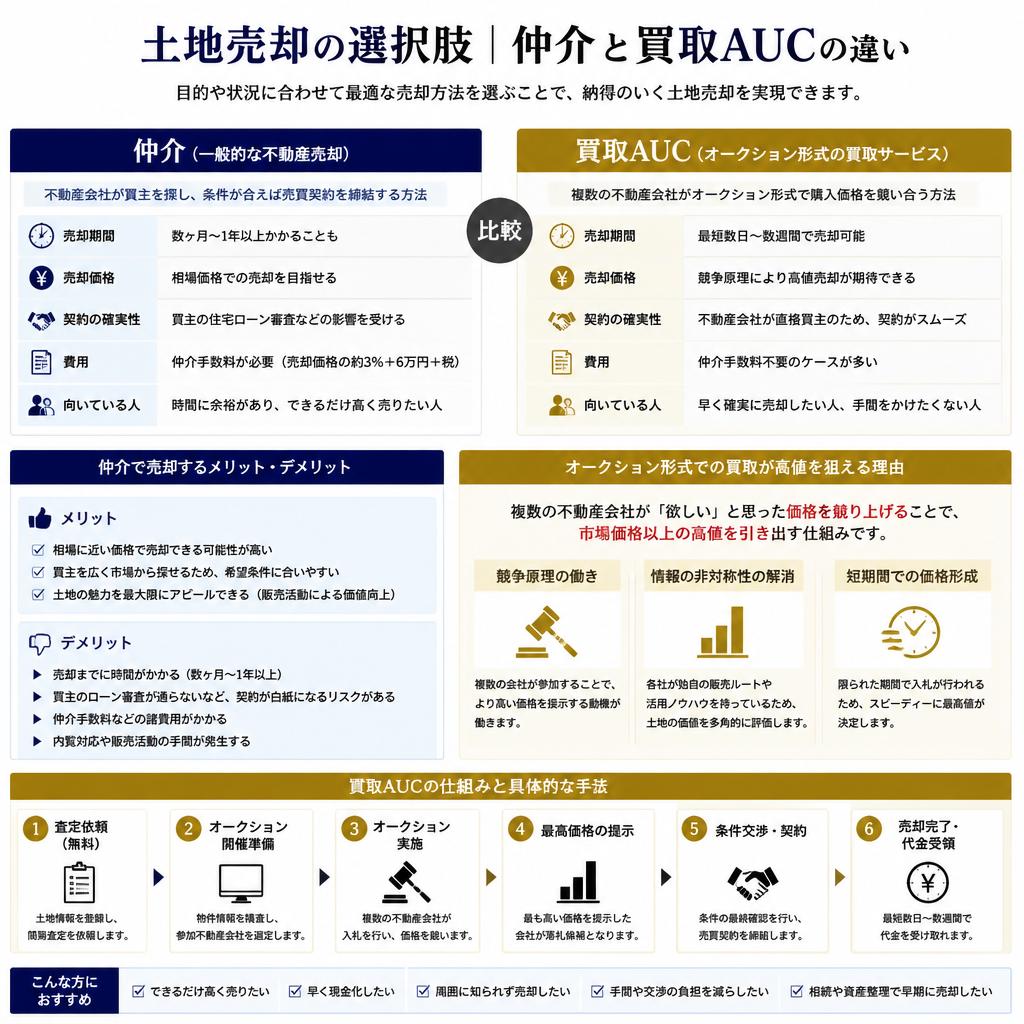 仲介か買取AUC（オークション）か？